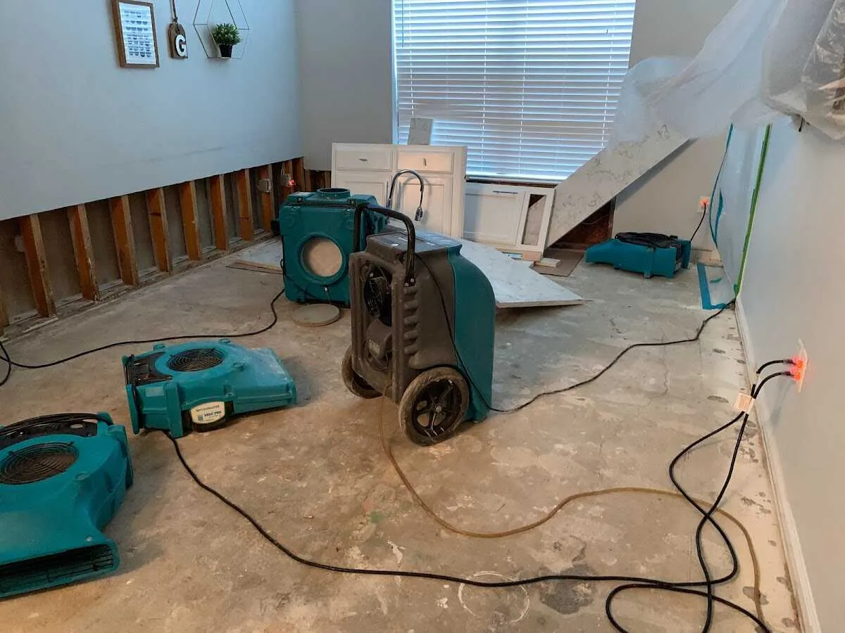 Dehumidifier in flood-cut room for Water Extraction & Removal in Woodridge